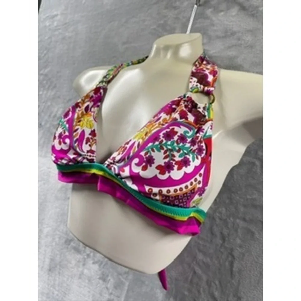 NWOT Trina Turk Women's Hawaiian Garden Print Ring Halter Top Sz 6 $98